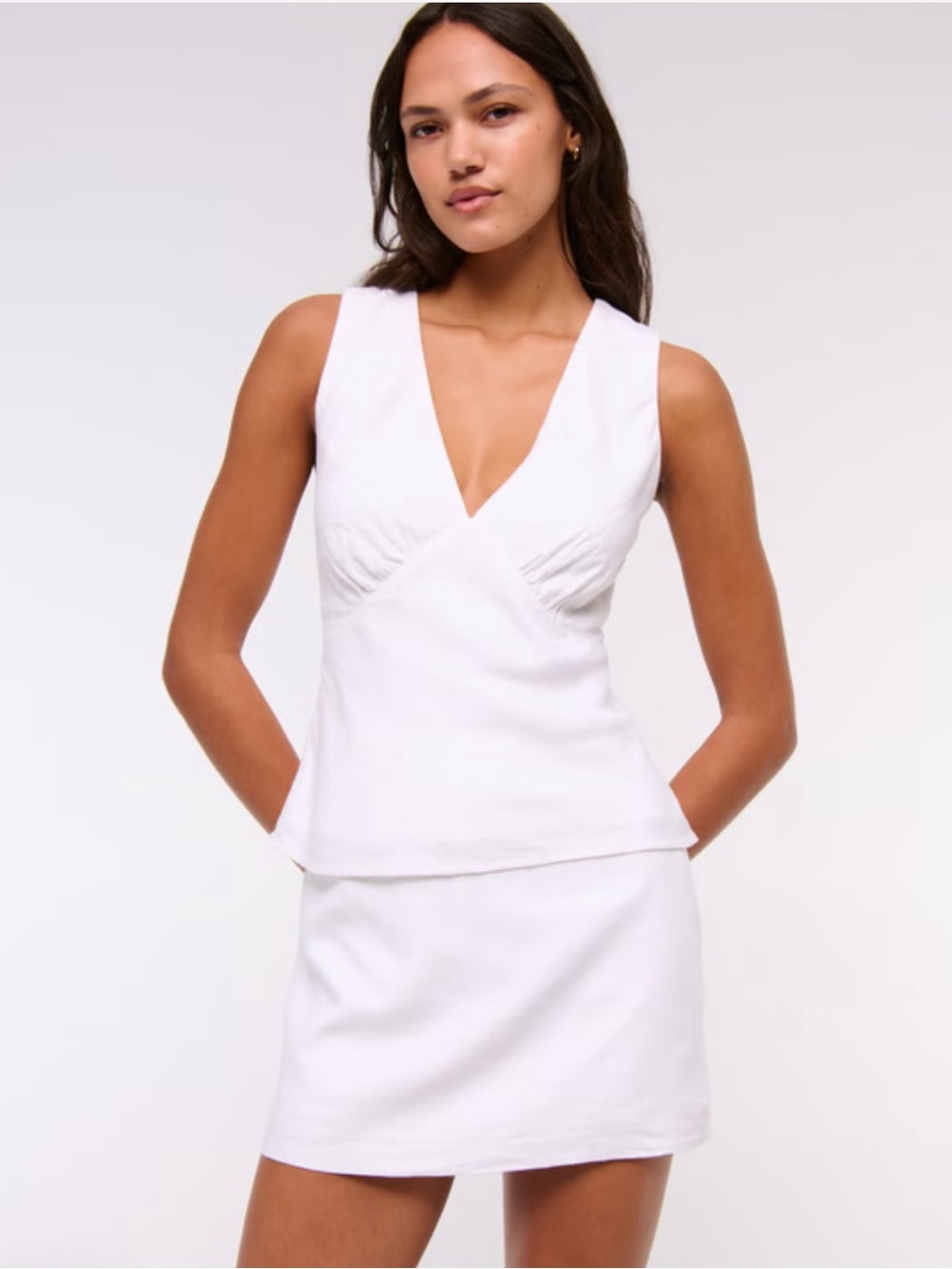 Abercrombie and Fitch Scarlett Linen Blend Mini Skort White Size Medium